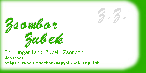 zsombor zubek business card